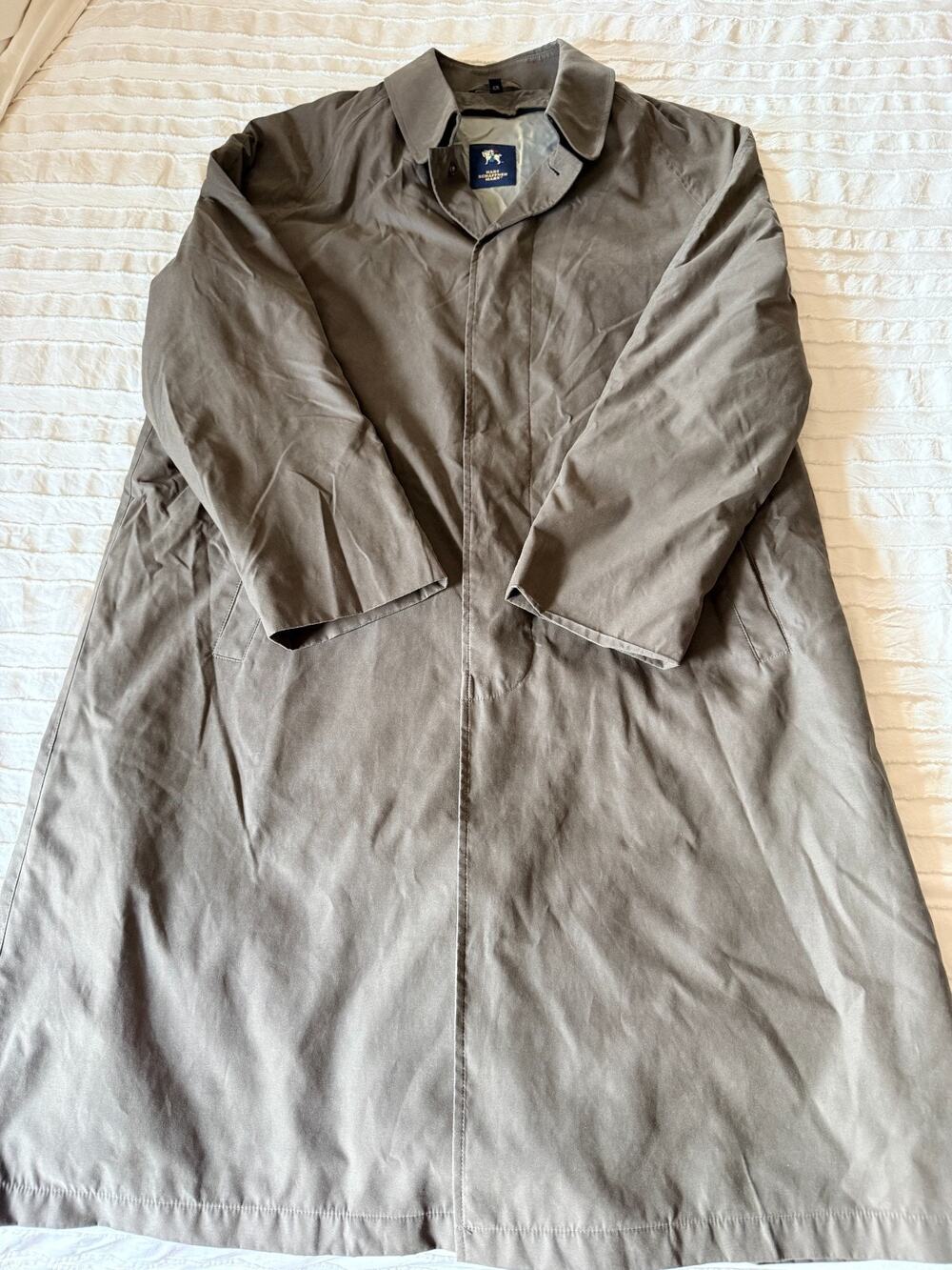 Hart Schaffner Marx Smart Coat 42R Cotton Trench Raincoat Removable Liner Brown